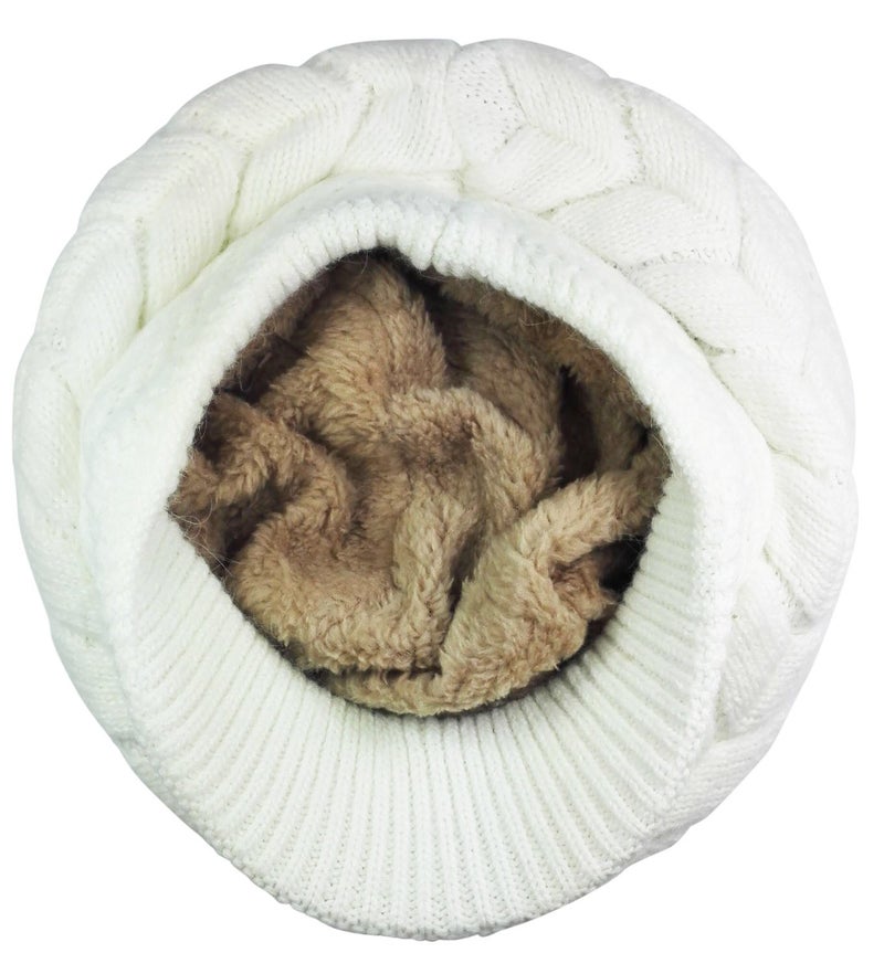 HINDAWI Winter Hats for Women Outdoor Warm Newsboy Caps Knit Snow Ski Crochet Skull Visor Cap - Image 3
